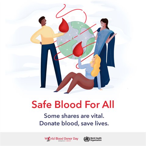世卫组织发布第十六个6.14世界献血者日海报